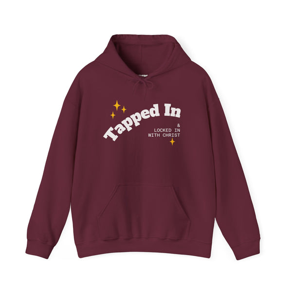 Tapped In Hoodie — "Locked In With Christ" Christian Faith Pullover