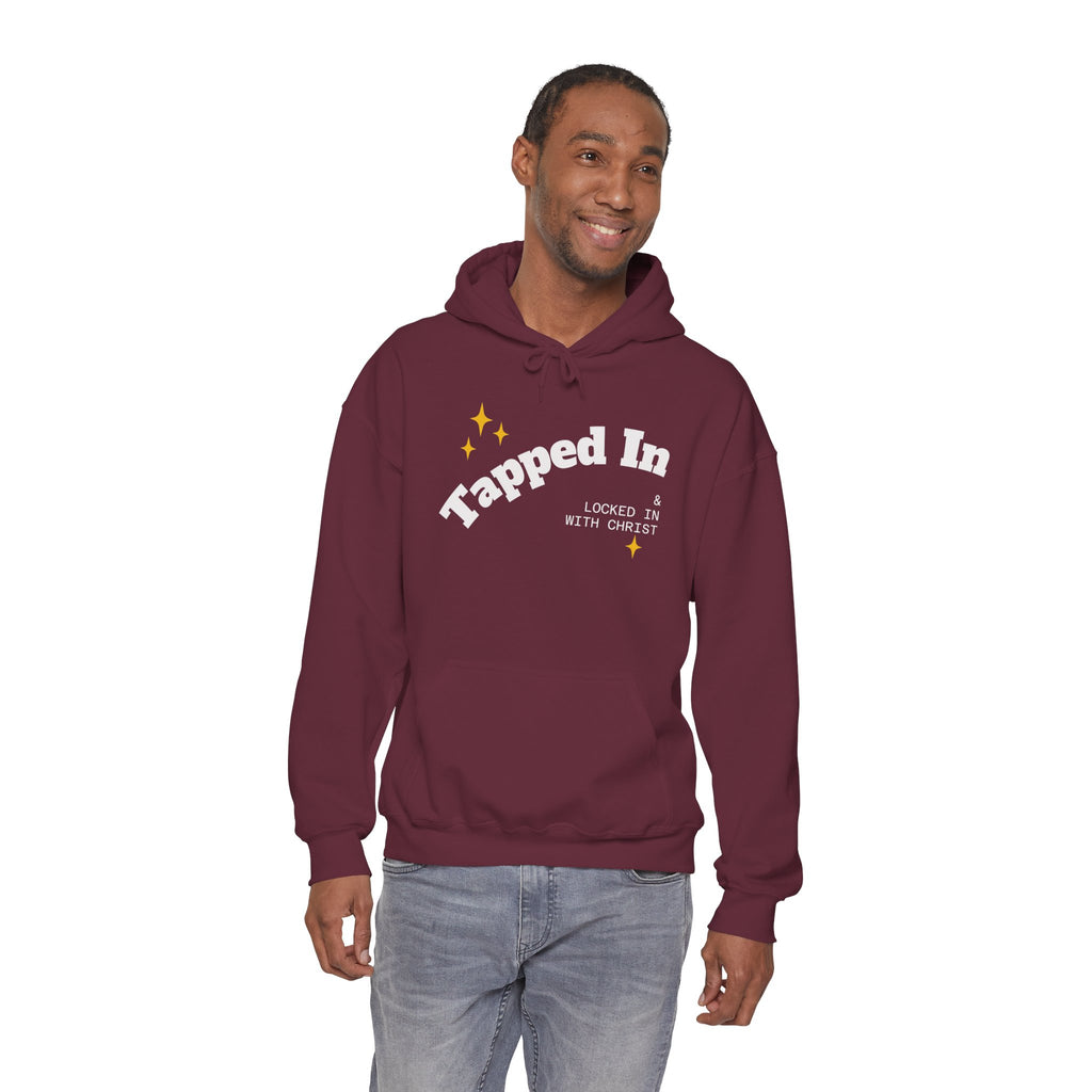 Tapped In Hoodie — "Locked In With Christ" Christian Faith Pullover