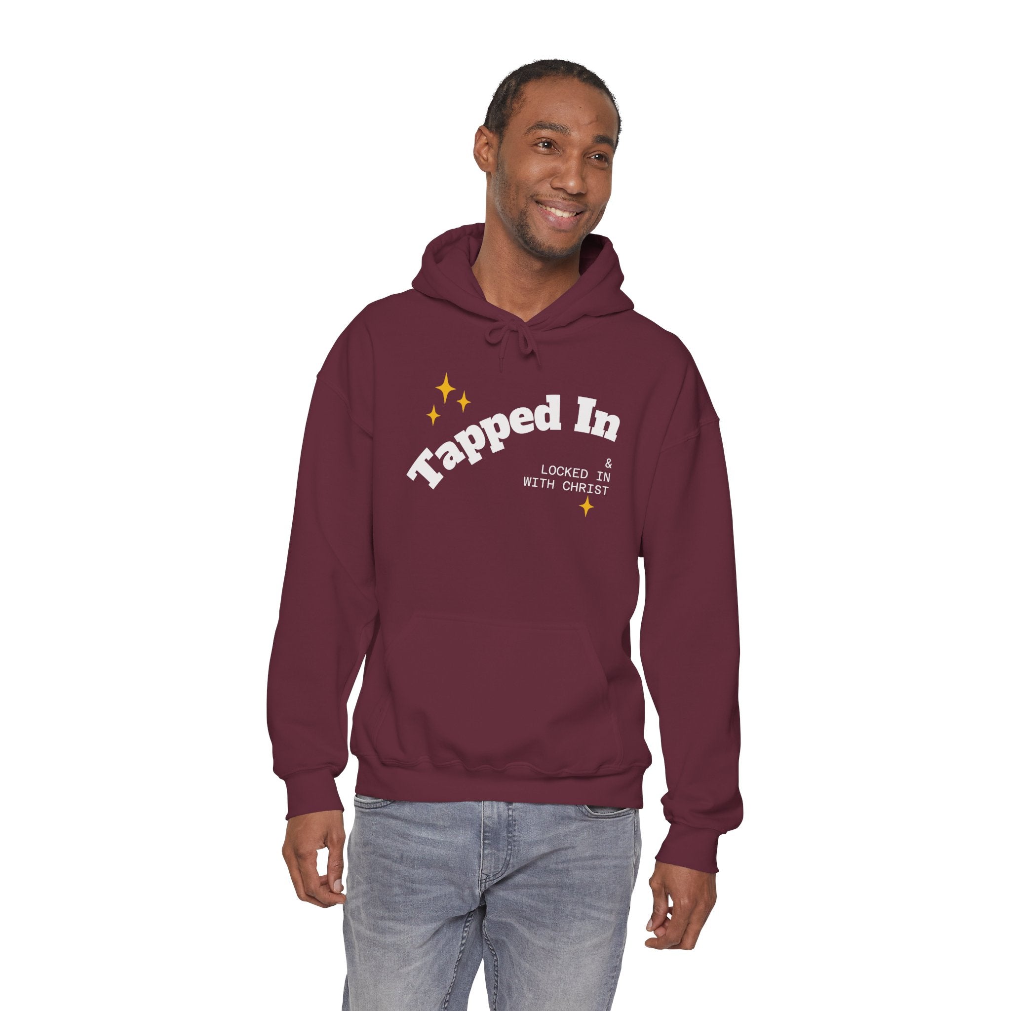 Tapped In Hoodie — "Locked In With Christ" Christian Faith Pullover