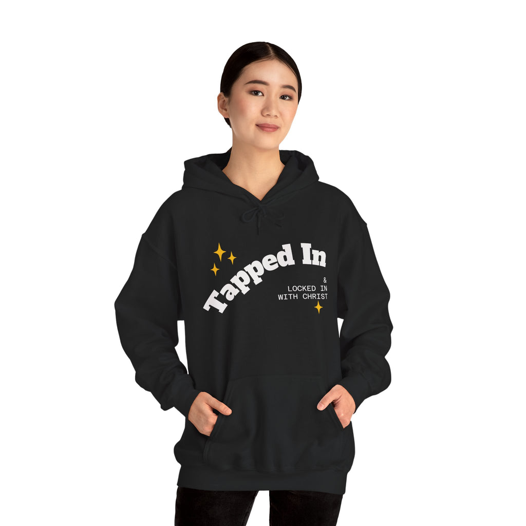 Tapped In Hoodie — "Locked In With Christ" Christian Faith Pullover